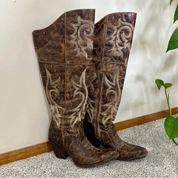 Dan Post Jilted Knee High Western Boots - Picture 4 of 7
